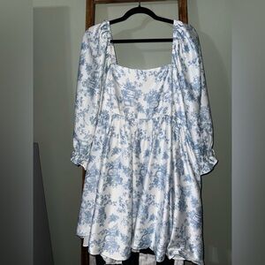Arula White & Blue Floral Dress